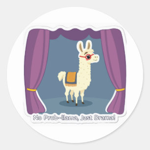 Drama Llama Sticker - No Prob-Llama, Just Drama!