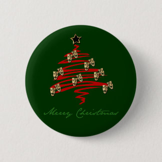 Drama Mask Christmas Tree Pinback Button