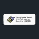 Drama Mask Label<br><div class="desc">Perfect for those involved in acting or performing of any type are these return address labels with the drama masks.</div>