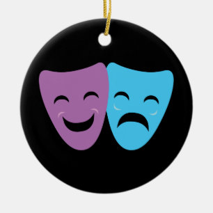 Drama Masks Ceramic Ornament