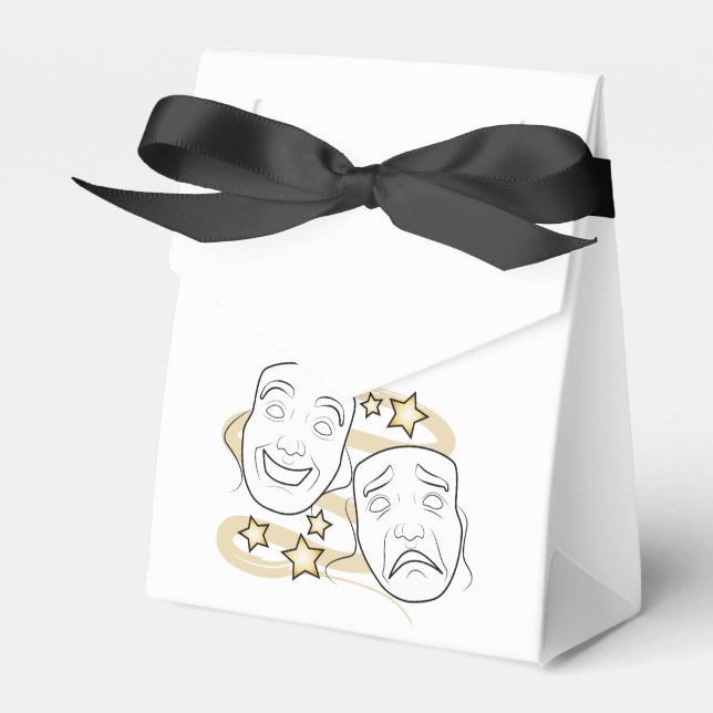 Drama Masks Comedy and Tragedy Favor Boxes (Front Side)