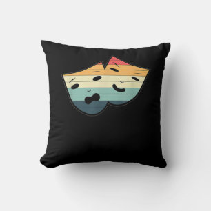 Drama Masks Funny Theatre Stage Actor Theater Love Throw Pillow