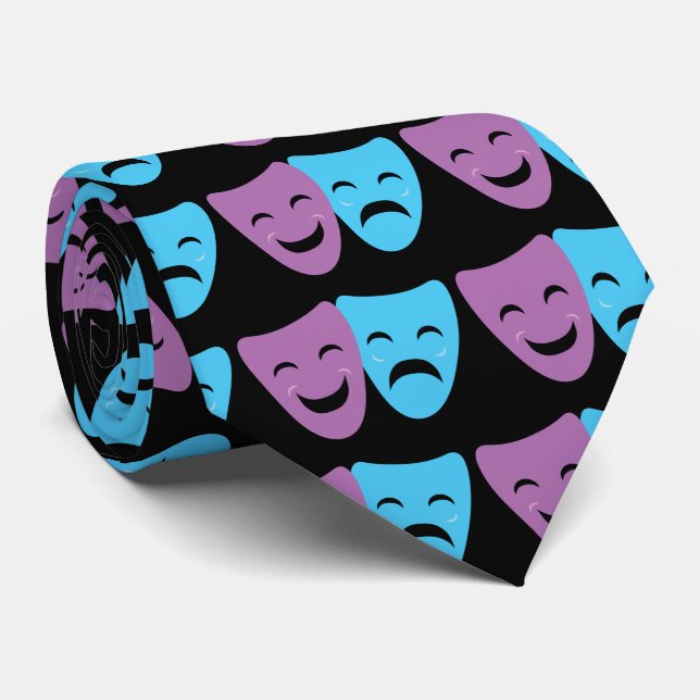 Drama Masks Neck Tie (Rolled)