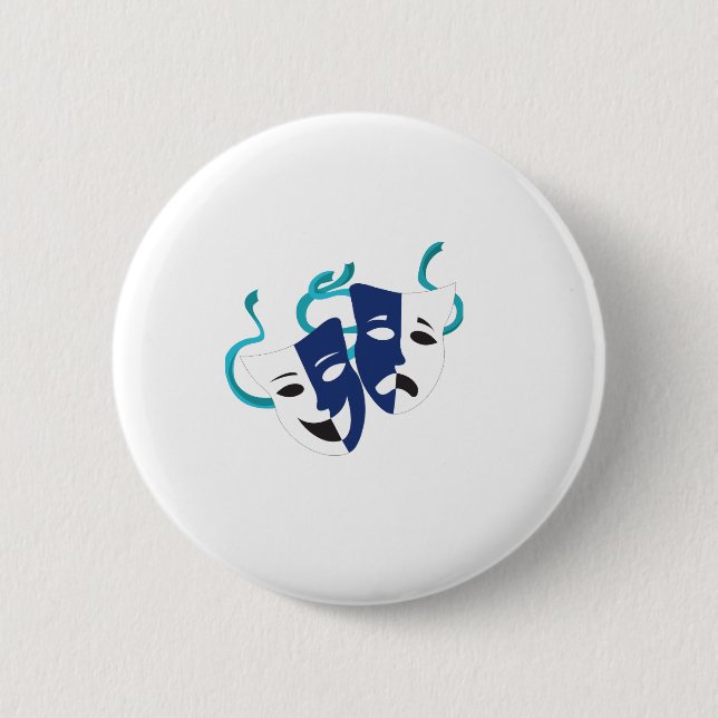 Drama Masks Pinback Button (Front)