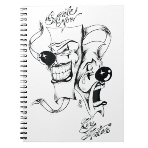 Drama Masks Smile Now Cry Later Notebook