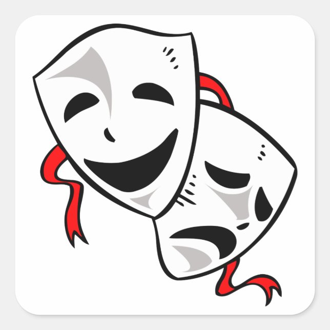 Drama Masks Square Sticker (Front)