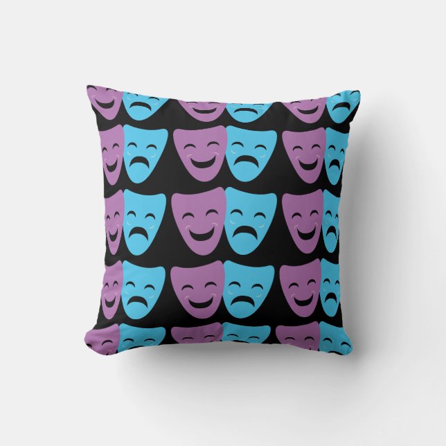 Drama Masks Throw Pillow (Front)