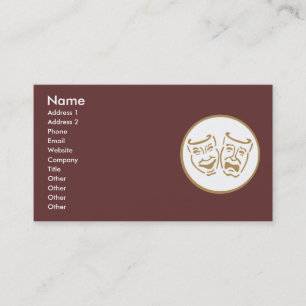 Drama Masks (White & Gold) Business Card