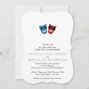 Drama Masks with Sunglasses Invitation