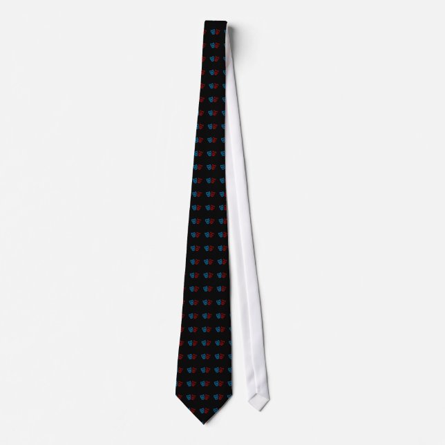 Drama Masks with Sunglasses Neck Tie (Front)