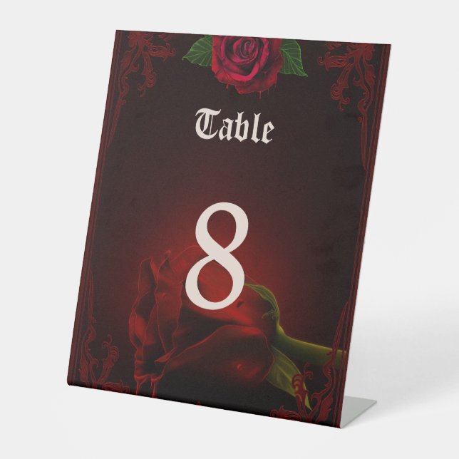 Drama of Love, the gothic Rose of Memory.  Pedestal Sign (Front)