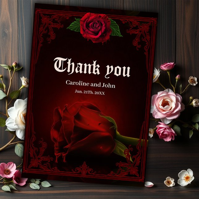 Drama of Love, the gothic Rose of Memory.  Thank You Card (Creator Uploaded)
