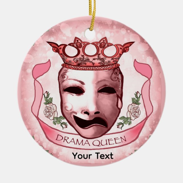 Drama Queen Actor Mask  Ceramic Ornament (Front)