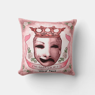 Drama Queen Actor Mask Throw Pillow