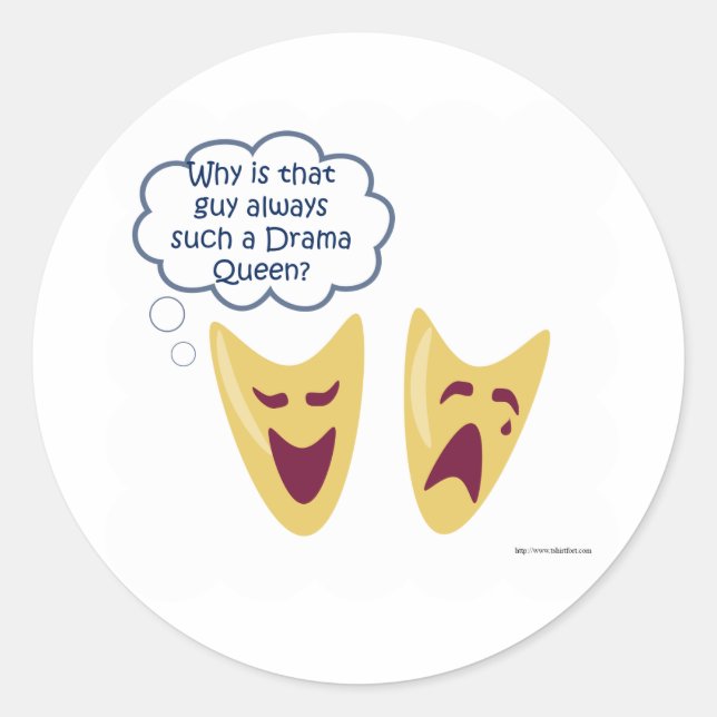 Drama Queen Classic Round Sticker (Front)