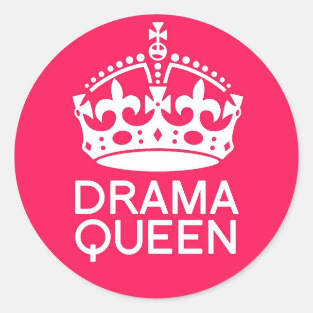 Drama Queen Classic Round Sticker (Front)