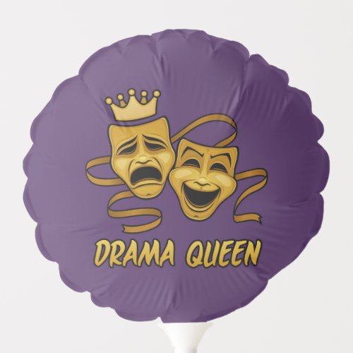 Drama Queen Comedy And Tragedy Gold Theater Mask Balloon