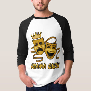 Drama Queen Comedy And Tragedy Gold Theater Mask T-Shirt