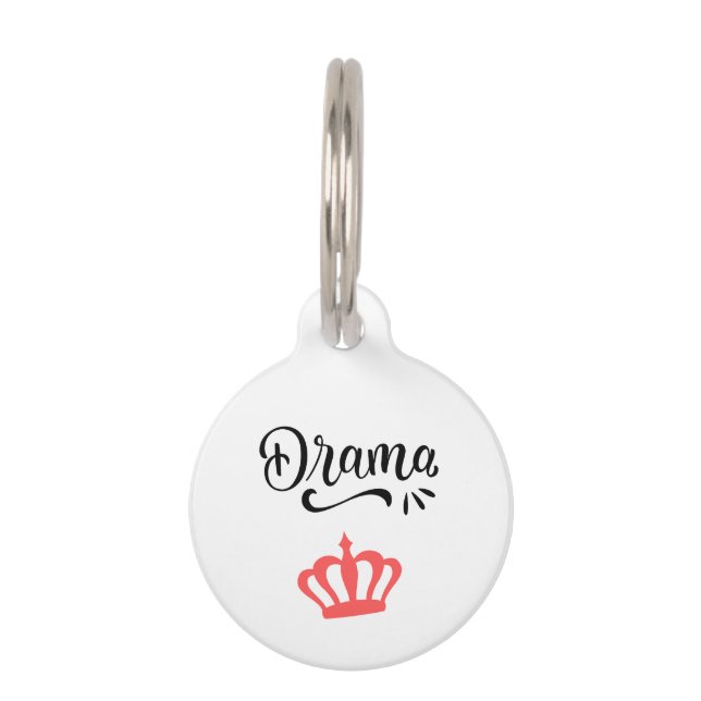 Drama Queen Crown Pet Tag (Front)