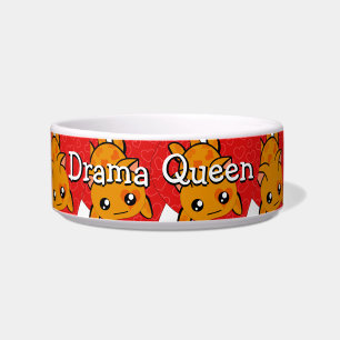 Drama Queen Cute Kitty Personalized Kitty Cat Bowl