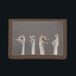 "Drama Queen" Funny Ostriches Painting Trifold Wallet<br><div class="desc">This is a painting of an ostrich I met at Como Zoo in St. Paul,  MN. He was really expressive and was a great subject to take pictures of. Later I painted his different expressions in watercolor.</div>