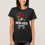 Drama Queen Gnome Buffalo Plaid Christmas Matching T-Shirt
