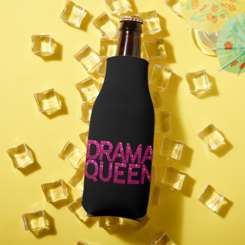 Drama Queen Hot Pink Glitter  Bottle Cooler