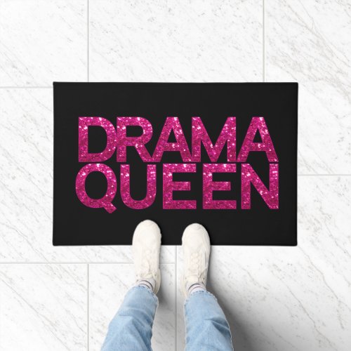Drama Queen Hot Pink Glitter  Doormat