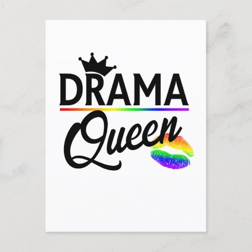 Drama Queen  LGBTQ Pride Postcard