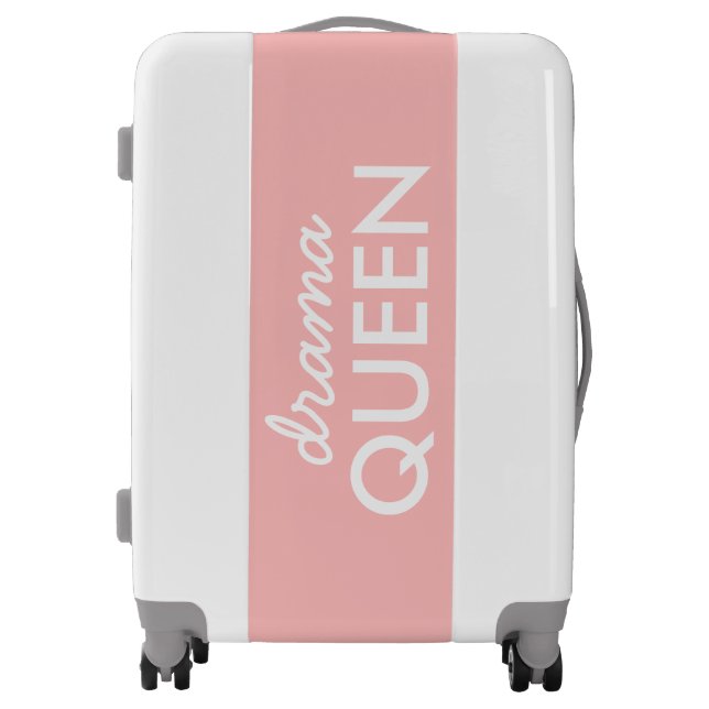 Drama Queen | Modern Trendy Cute Pink Stylish Diva Luggage (Front)