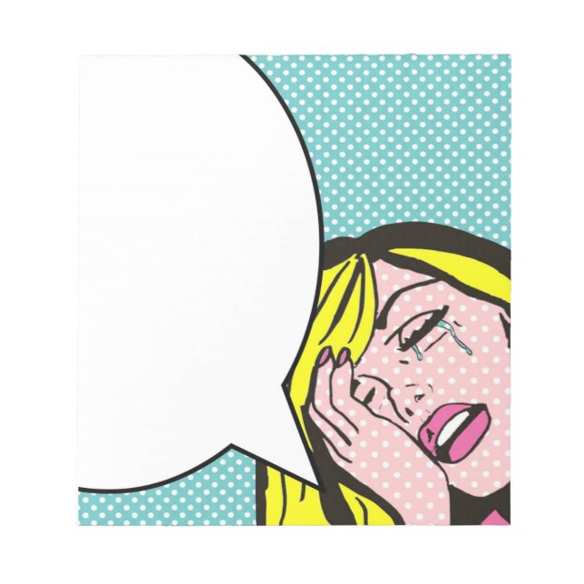 Drama Queen Speech Bubble Pop Art Notepad (Front)