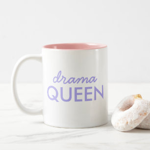 Drama Queen Trendy Modern Purple Girly Quote Art Two-Tone Coffee Mug