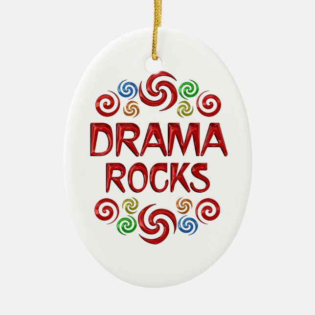 Drama Rocks Ceramic Ornament (Front)