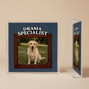 Drama Specialist Custom Funny Dog Photo Acrylic Tray