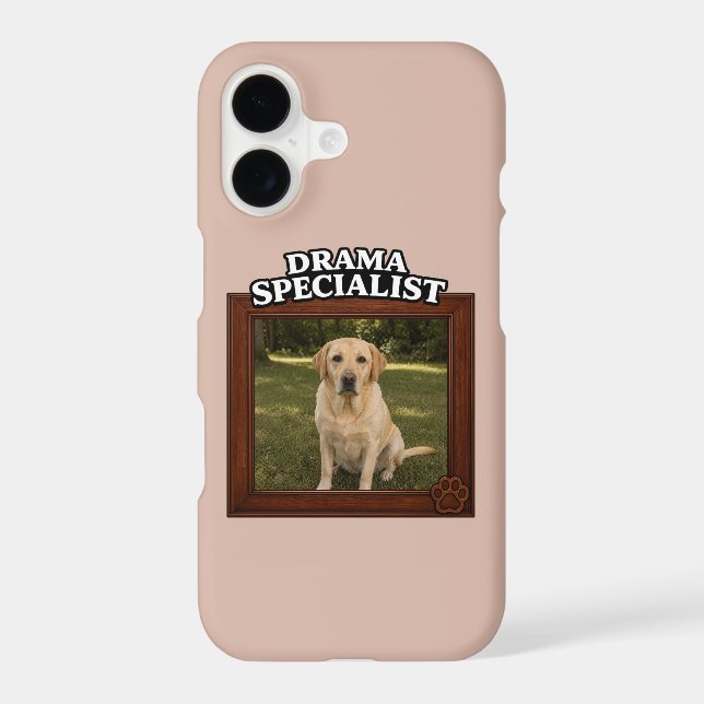 Drama Specialist Custom Funny Dog Photo iPhone Case (Back)
