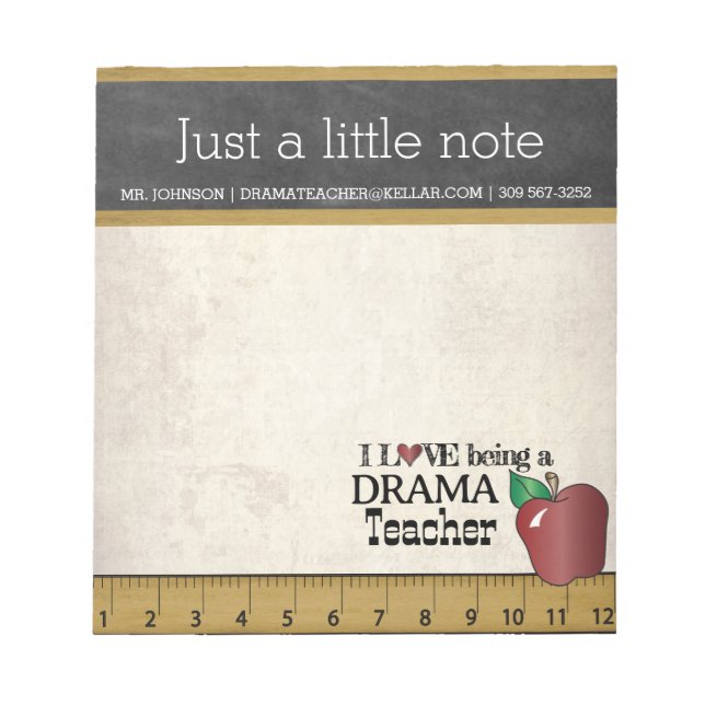 Drama Teacher | Vintage Style Notepad (Front)