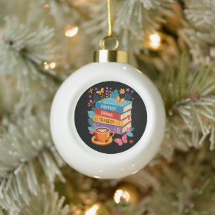 Drama Tragedy Books Subtle Anti-Trump Ceramic Ball Christmas Ornament