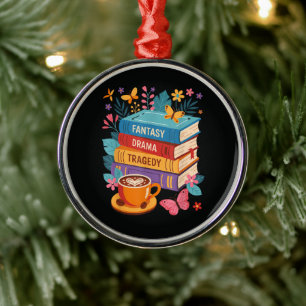 Drama Tragedy Books Subtle Anti-Trump Metal Ornament