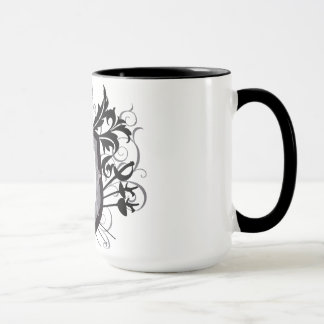 Dramatic 3 Weapons Fencing Crest White Mug