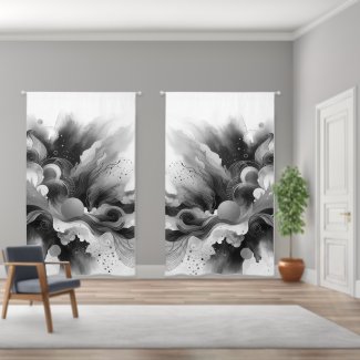 Dramatic Abstract  Black White 
