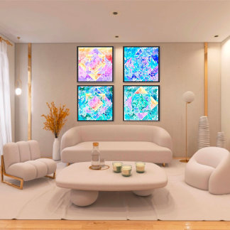 Dramatic Abstract Marble Geometric Shapes Wall Art Sets