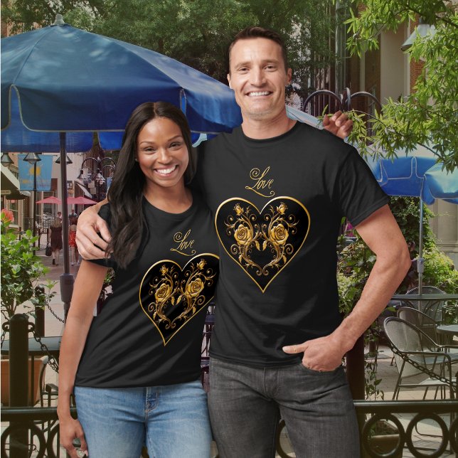 Dramatic and Elegant Gold Rose T-Shirt (Creator Uploaded)