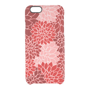 Dramatic and Gorgeous Red Dahlia Flower Pattern Clear iPhone 6/6S Case