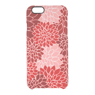 Dramatic and Gorgeous Red Dahlia Flower Pattern Clear iPhone 6/6S Case