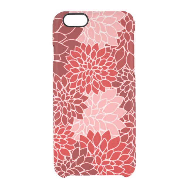 Dramatic and Gorgeous Red Dahlia Flower Pattern Uncommon iPhone Case (Back)