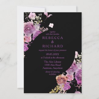 Dramatic and Purple Floral Wedding