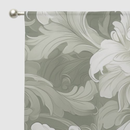 Dramatic Baroque Floral Sage Green V2 ID1050 Sheer Curtains