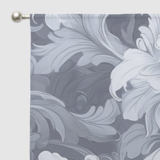 Dramatic Baroque Floral Steel Blue ID1050