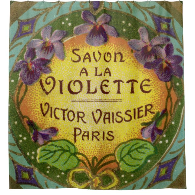 Dramatic Belle Epoch French Violet Perfume Shower Curtain (Front)