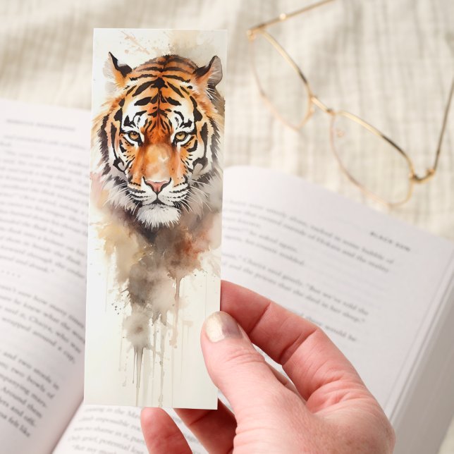 Dramatic Big Cat Wildlife Art Watercolor Tiger Bookmarks (Hand)